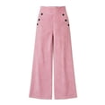 thumbnail image 4 of KHONTS Women's Striped Wide Leg Pants Culottes Elastic High Waisted Casual Palazzo Pants with Pockets Red XL, 4 of 4