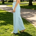 thumbnail image 3 of KIHOUT Women Wide Leg Pants Loose Fit Casual Lounge Pants with Adjustable Drawstring Elastic Waistband Solid Color Baggy Trousers for Women, 3 of 6