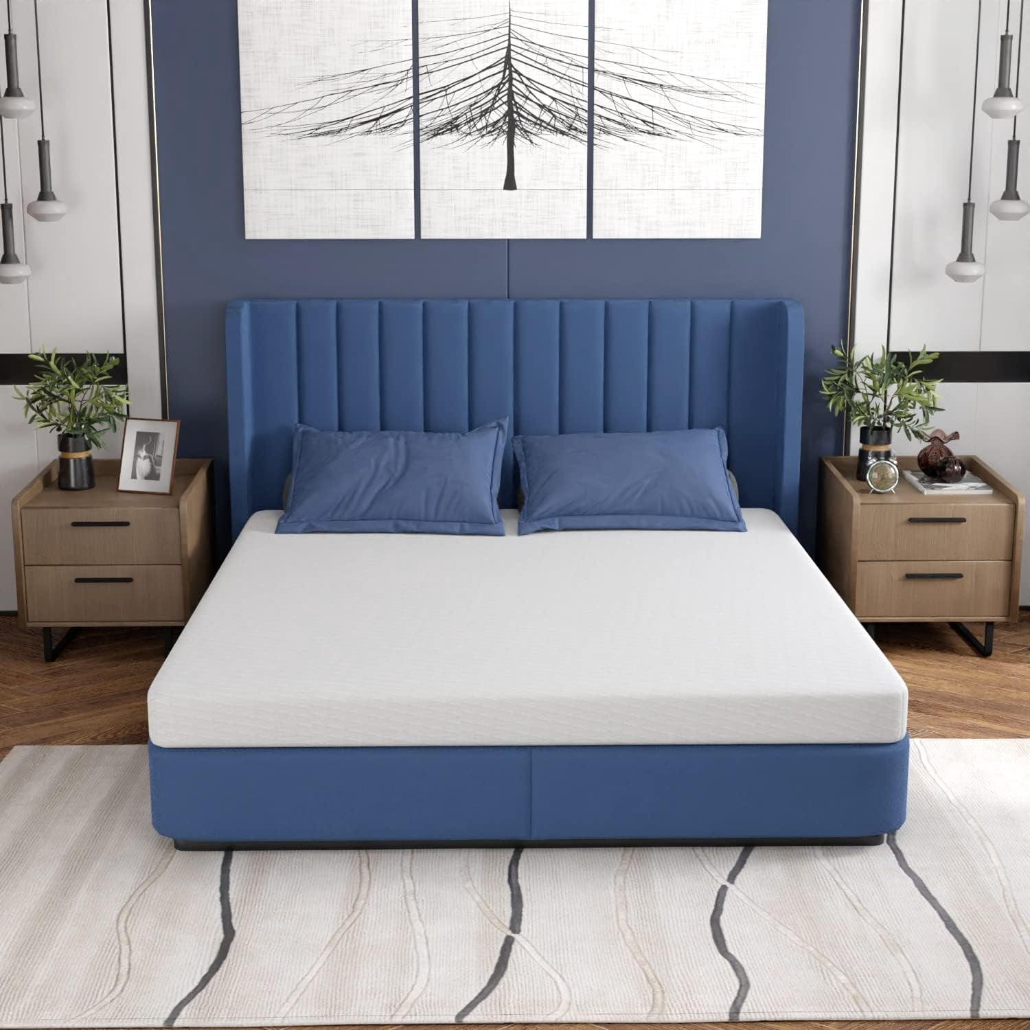 Dkelincs 5 inch Gel Memory Foam King Size Mattress in a Box for Cool Sleep & Pressure Relief, White