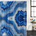 thumbnail image 3 of Blue Marble Waterproof Fabric Shower Curtain,Modern Luxury Granite Surface Motif Sketch Waterproof Fabric Shower Curtain for Bathroom Curtains Bathtubs Shower Curtains with 12 Hooks Small 36x72in, 3 of 8