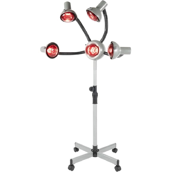 5 Head Infrared Heat Lamp Salon Professional Infrared Hair Color Processor Red Light Dryer Hair Drying Care with Flexible Arms Hairdressing Perm Dyeing Heater Hair Steamer