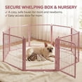 thumbnail image 3 of Pink Dog Playpen for Small Dogs & Puppies - 24 Inch Metal Pet Fence Indoor Outdoor with Door, Foldable Exercise Pen, Portable Rabbit Enclosure for Camping, RV, Yard (8 Panels), 3 of 6
