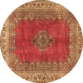 thumbnail image 1 of Ahgly Company Indoor Round Medallion Brown Traditional Area Rugs, 5' Round, 1 of 4