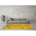 thumbnail image 3 of Ahgly Company Machine Washable Indoor Square Persian Yellow Traditional Area Rugs, 8' Square, 3 of 4