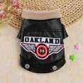 thumbnail image 4 of Pet Leather Clothes Embroidery Autumn Winter Windproof Warm Waterproof Easy to Clean High Quality Plush Handsome Jacket Shirt ShopWise Round, 4 of 8