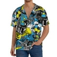 thumbnail image 3 of Balery Goal Time Men's Casual Button Down Shirt Short Sleeve Textured Summer Cuban Beach Shirts-4X-Large, 3 of 7