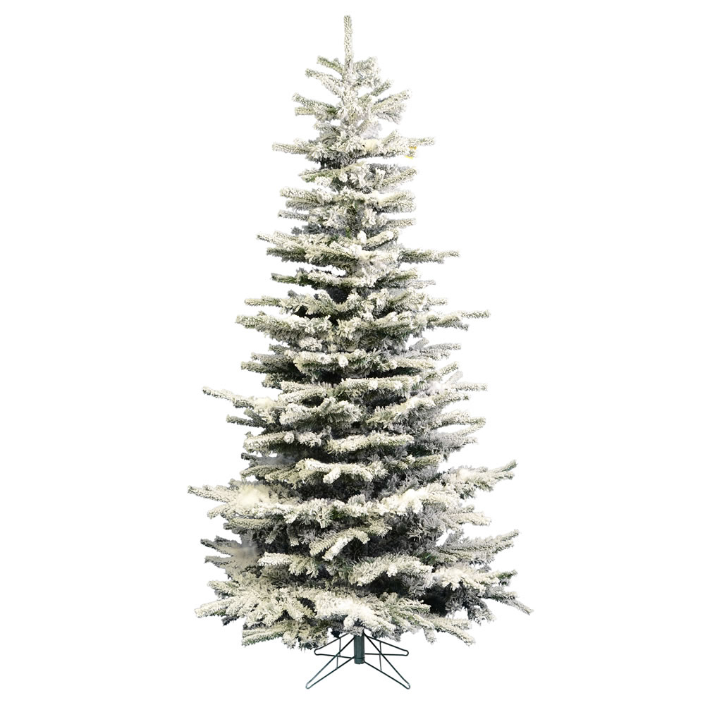 Vickerman Unlit 6.5' Flocked Slim Artificial Christmas Tree, Sierra