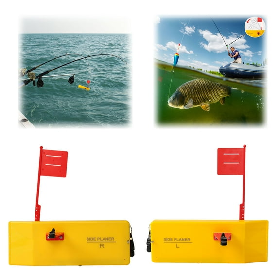Medium Side Planer Boards for Fishing - Quick Grip Snap Release Trolling Boards with Adjustable Weight, for Crappie, Walleye & Saltwater Fishing (9.65x3.54")