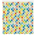 thumbnail image 3 of Ambesonne Geometric Shower Curtain, Raindrops Doodle Style, 69"Wx84"L, Azure Blue, 3 of 3
