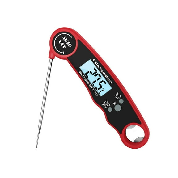 Meat Thermometer Digital Instant Read Thermometer Bottle Cap Opener Food Thermometer LCD Display with Backlight Waterproof Kitchen Food Thermometerfor Kitchen BBQ Grill Milk Water