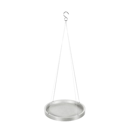 Ecopots Indoor/Outdoor Round Recycled Plastic Modern Hanging Saucer  White Grey  14