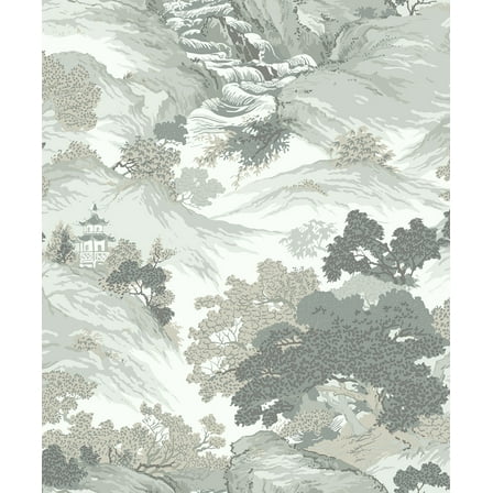 Crown Ordos Light Green Eastern Toile Wallpaper