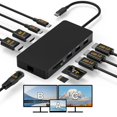 thumbnail image 1 of Estación de acoplamiento para laptop Fophmo USB-C con doble HDMI 4K y PD de 100 W, 1 of 8