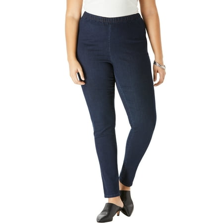 Roaman's Women's Plus Size Tall Skinny-Leg Pull-On Stretch Jean
