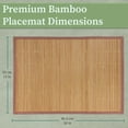 thumbnail image 4 of BambooMN Bamboo Slats Placemat with Fabric Border - Solid Color Print - 18" x 13" - Brown, 8 pcs, 4 of 6