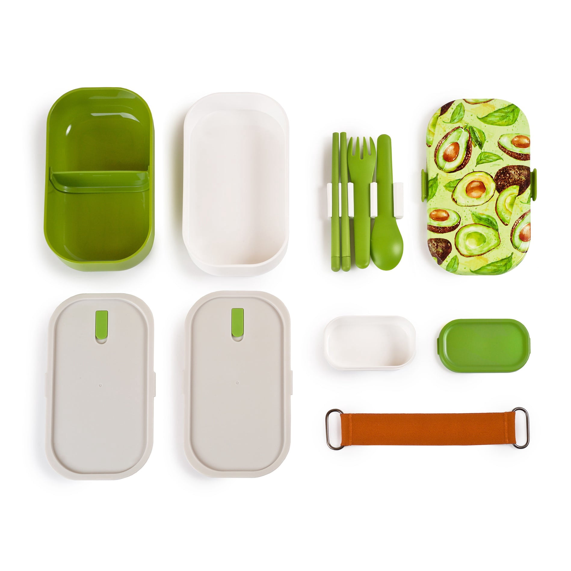 Premium Leakproof Bento Lunch Box Avocado Green Bento Box for Adults