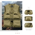 thumbnail image 6 of Yusimy Men's Multi-Pocket Lightweight Work Vest Breathable Stand-Up Collar Outdoor Fishing Hiking Photography Casual Workwear Style, 6 of 9