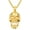 Gold, variant on Skull Head Necklace 925 Sterling Silver/18K Gold Plated/Black Gothic Skull Jewelry for Men, with Stainless Steel Chain 22+2 Inch