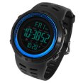 thumbnail image 2 of Mens Male Digital Back Light Round Waterproof Sport Watch Wristwatch Blue, 2 of 8