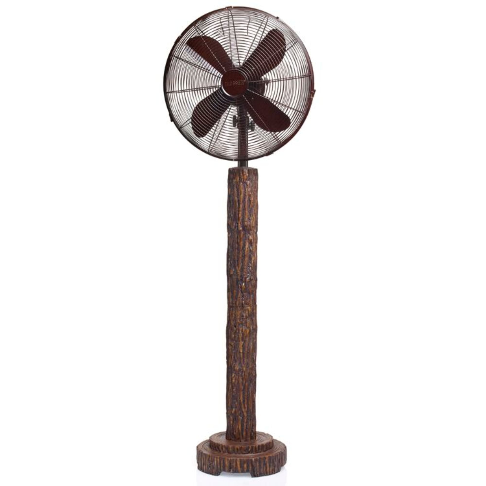 55" Brown Contemporary Fir Bark Standing Floor Fan