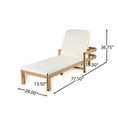 thumbnail image 3 of Christopher Knight Home Patio Wood Chaise Lounge Chair with Adjustable Backrest and Cushion, Cream, 3 of 11