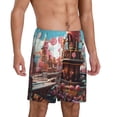 thumbnail image 2 of Balery fairy-tale-world-with-delicious-candy Pantalones cortos de pijama de punto de algodón para hombre con cinturilla y bolsillos-Large, 2 of 6