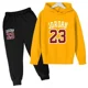 thumbnail image 4 of Conjunto de 2 piezas de ropa deportiva informal para primavera y otoño para niños, sudadera con capucha y pantalones, chándal de moda para bebés y niñas, 4 of 5