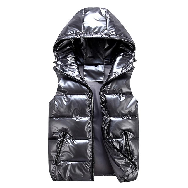 Sliktaa Veste sans manches imperméable brillante unisexe légère