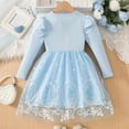 thumbnail image 5 of Frnrwgo Kids Girls Tutu Dress, Mesh Long Sleeve Round Neck Dress，Fashionable Graphic Princess Gown for Spring Summer, 5 of 7
