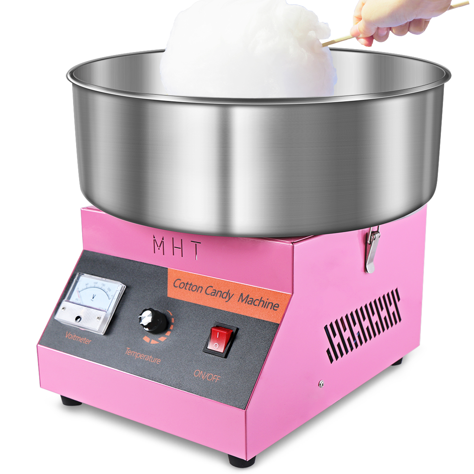 Commercial Cotton Candy Machine - 1000W Electric Cotton Candy Maker with 3500RPM Motor, Stainless Steel Bowl, Perfect for Home, Parties, Carnivals & Events (Pink
