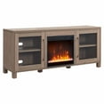 thumbnail image 3 of Evelyn&Zoe Quincy Rectangular TV Stand with Crystal Fireplace for TV's up to 65", Antiqued Gray Oak, 3 of 13