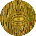thumbnail image 1 of Ahgly Company Indoor Round Oriental Yellow Modern Area Rugs, 4' Round, 1 of 4