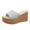 Light Blue, variant on TKYCMSUAKI Women's Platform Sandals Comfortable Open Toe Slip On Wedge Slides Summer Casual Flatform Chunky Sandals