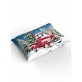 thumbnail image 2 of Christmas Red Truck King Size Comforter Set, Winter Car Deer Xmas Trees Snow Blur Soft Bedding for All Seasons, 4 Pcs Bed Set with 1Comforter (90"x106") ,1 Sheet(94"x116"), 2 Pillowcases (19"x35"), 2 of 7