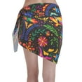 thumbnail image 2 of JUNZAN Women Chiffon Short Sarongs Cover Ups Beach Swimsuit Wrap Skirt,Mexican Flower Traditional1, 2 of 7