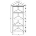 thumbnail image 6 of Pemberly Row 4-tier Corner Traditional Wooden Bookcase in White, 6 of 6
