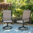 thumbnail image 2 of MF Studio 7 Pieces Patio Dining Sets with 6 Swivel Dining Chairs and 1 Rectangular 60" Expandable Dinining Table Suitable for 6 People, Black, 2 of 12