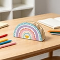 thumbnail image 4 of Boho Rainbows Wooden Pen Holders Desk Organizer With Heart Designs For Office School And Kidsed Room Decor, 4 of 6