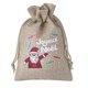 thumbnail image 1 of Lote de 5 unidades de bolsa de lino para Navidad, 9,5x13,5 cm, muñeco de nieve, Papá Noel, patrón de campana pequeña, bolsa de embalaje para regalos de dulces de Año Nuevo, 1 of 4