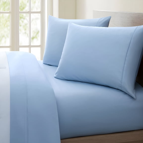 AUQ 1200 Thread Count 100% Egyptian Quality Cotton Solid Sheet Set (Full,Blue)