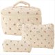 thumbnail image 2 of Bolsa de CosméTicos de Maquillaje Bolsa de Maquillaje Acolchada de AlgodóN de 3 Piezas Bolsa de Aseo Floral EstéTica para Mujer,F, 2 of 5
