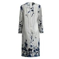 thumbnail image 4 of Robes pour Femmes Mode Décontractée Imprimée Col Boutonné Manches Longues avec Poches Noir L, 4 of 4