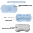 thumbnail image 2 of Set Of 3 Double-sided Silicone Bath Brushes For Scrubbing The Body For Deep, 2 of 4