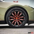 thumbnail image 2 of OMAC - Black with Red Hub Caps 14 Inch Set of 4, Tapas para Rines 14, Premium Wheel Covers 14 Inch, R14 Rim Cover Set, Snap On Durable Car Replacement Exterior Accessories, 2 of 6