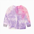 thumbnail image 5 of Toddler Girl Fall Outfits 24 Months 2T 3T 4T 5T 6T 7T Toddler Baby Girl Fall Winter Clothes Tie-dye Long Sleeve Pullover Sweatshirts Jogger Pants Purple Size 3-4 Years, 5 of 9