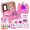 Pink, variant on LXUNLN Kids Makeup Kit for Girls Ages 3-12,2-in-1 Unicorn Nail Salon Set & Girl Toy(Pink)
