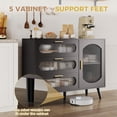 thumbnail image 5 of Litake Sideboard Buffet Cabinet with Storage, Buffet Cabinet with Fluted Glass Door and Drawers, Sideboard for Kitchen, Dining Room, Black, 5 of 8