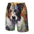thumbnail image 4 of Vsdgher Colorful Flower Dog Men's Beach Shorts, Surfing shorts, Swim trunks, Quick Dry Swim Trunks for Surfing Beach Fun -Large, 4 of 6