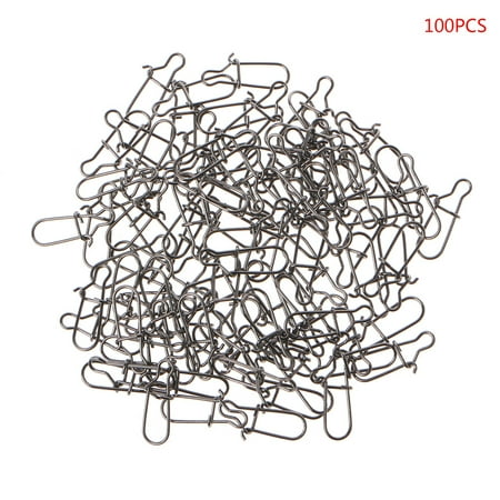 

QUSENLON New 100pcs Mixed Size Nice Fastlock Snap Fishing Barrel Swivel Safety Snaps Hook