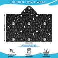 thumbnail image 2 of Black White Moon Leaf Eye Star Pattern Hooded Bath Towel，60"x35" for Ages 3 To 12 Kids, Quick Dry Lightweight Soft Microfiber Hood Beach Towel Cover Up for Kids, 2 of 7